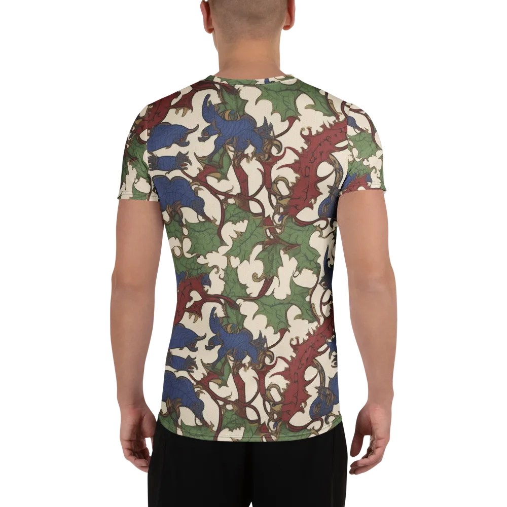 Verdant Wyverns on Men's Athletic T-Shirt — Back