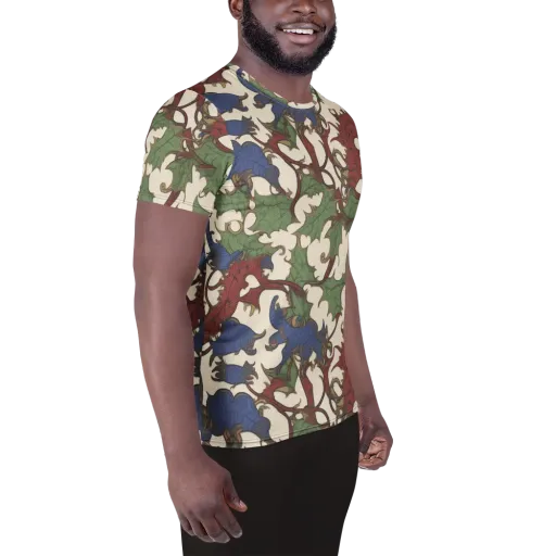 Verdant Wyverns on a Men's Athletic T-Shirt
