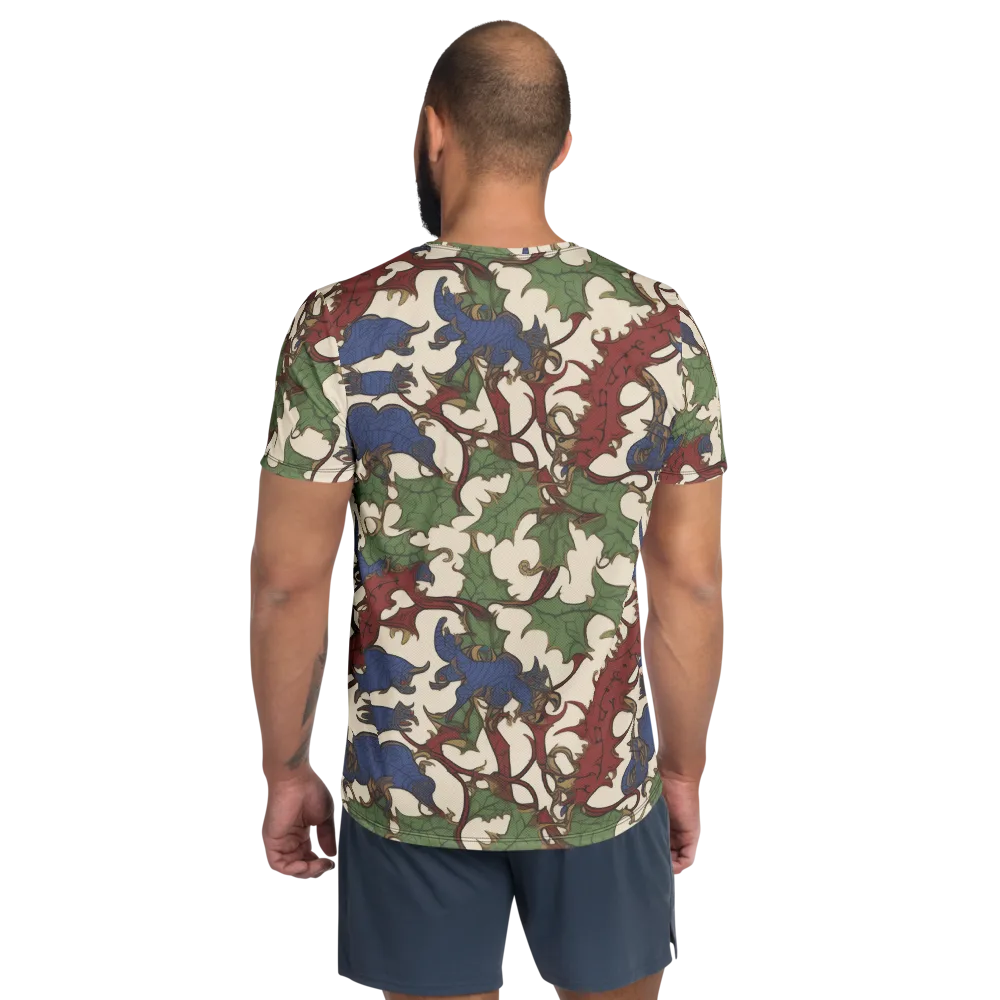 Verdant Wyverns on Men's Athletic T-Shirt — Back