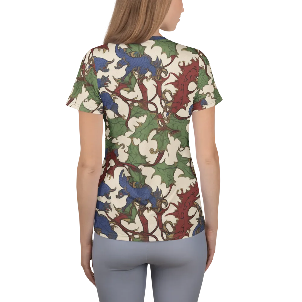 Verdant Wyverns on Women's Athletic T-Shirt — Back