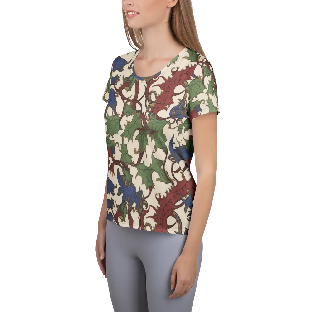 Verdant Wyverns on Women's Athletic T-Shirt — Left