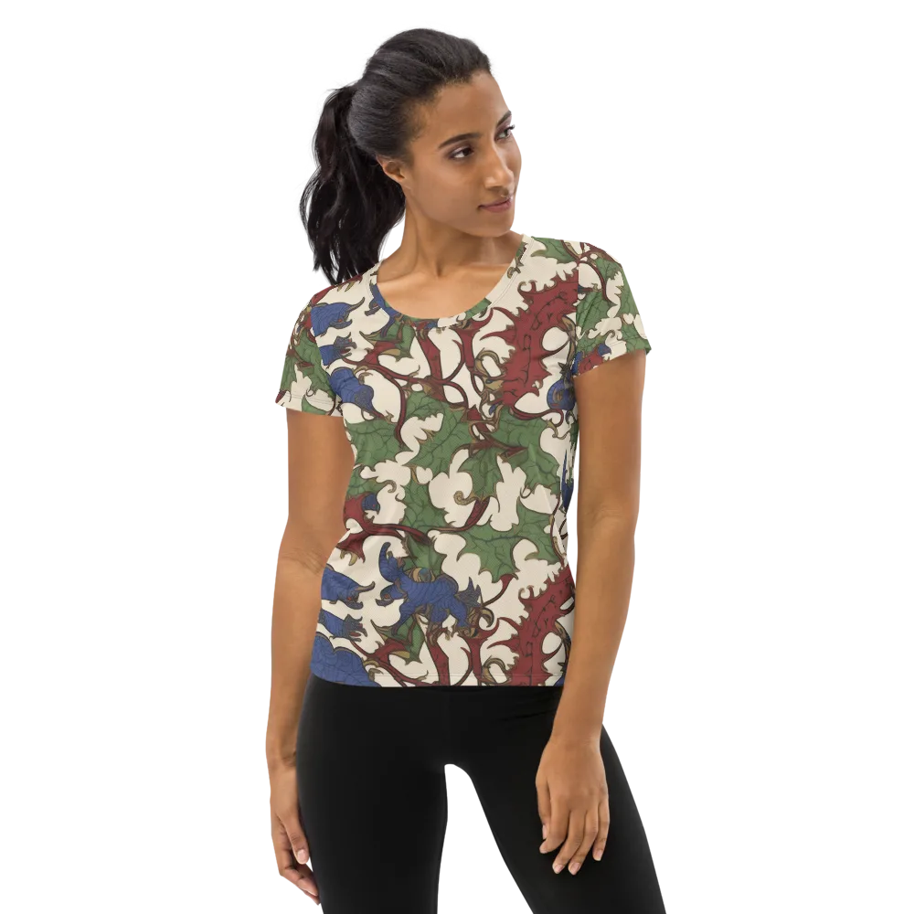 Verdant Wyverns on Women's Athletic T-Shirt — Front