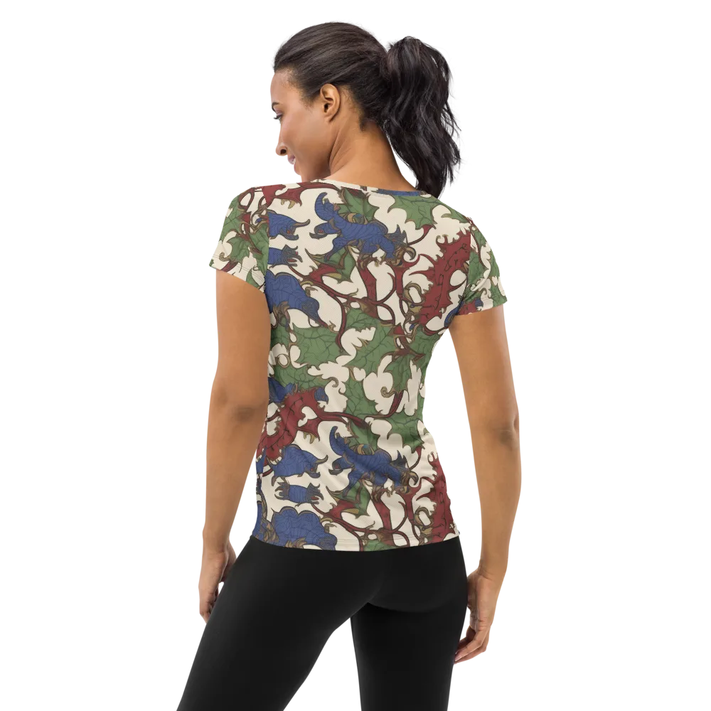 Verdant Wyverns on Women's Athletic T-Shirt — Back