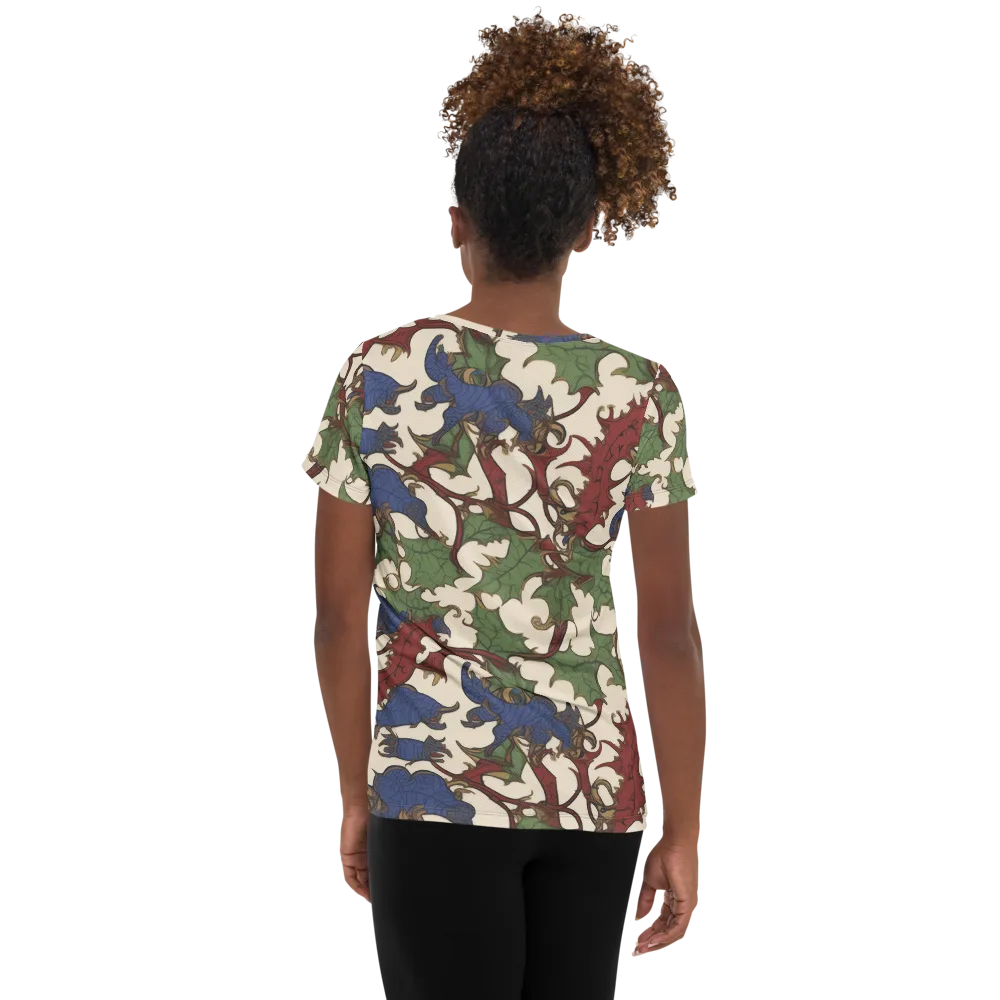 Verdant Wyverns on Women's Athletic T-Shirt — Back