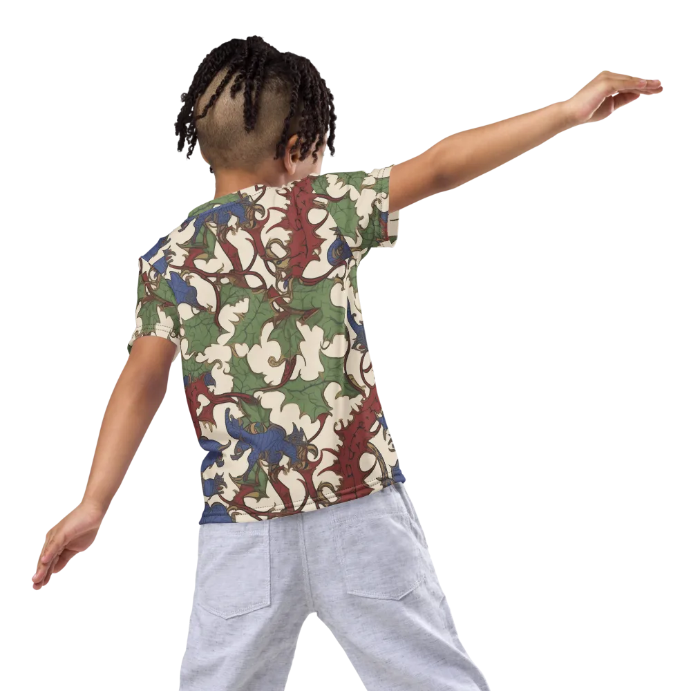 Verdant Wyverns on Kids Crew Neck T-Shirt — Back
