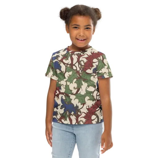 Verdant Wyverns on a Kids Crew Neck T-Shirt