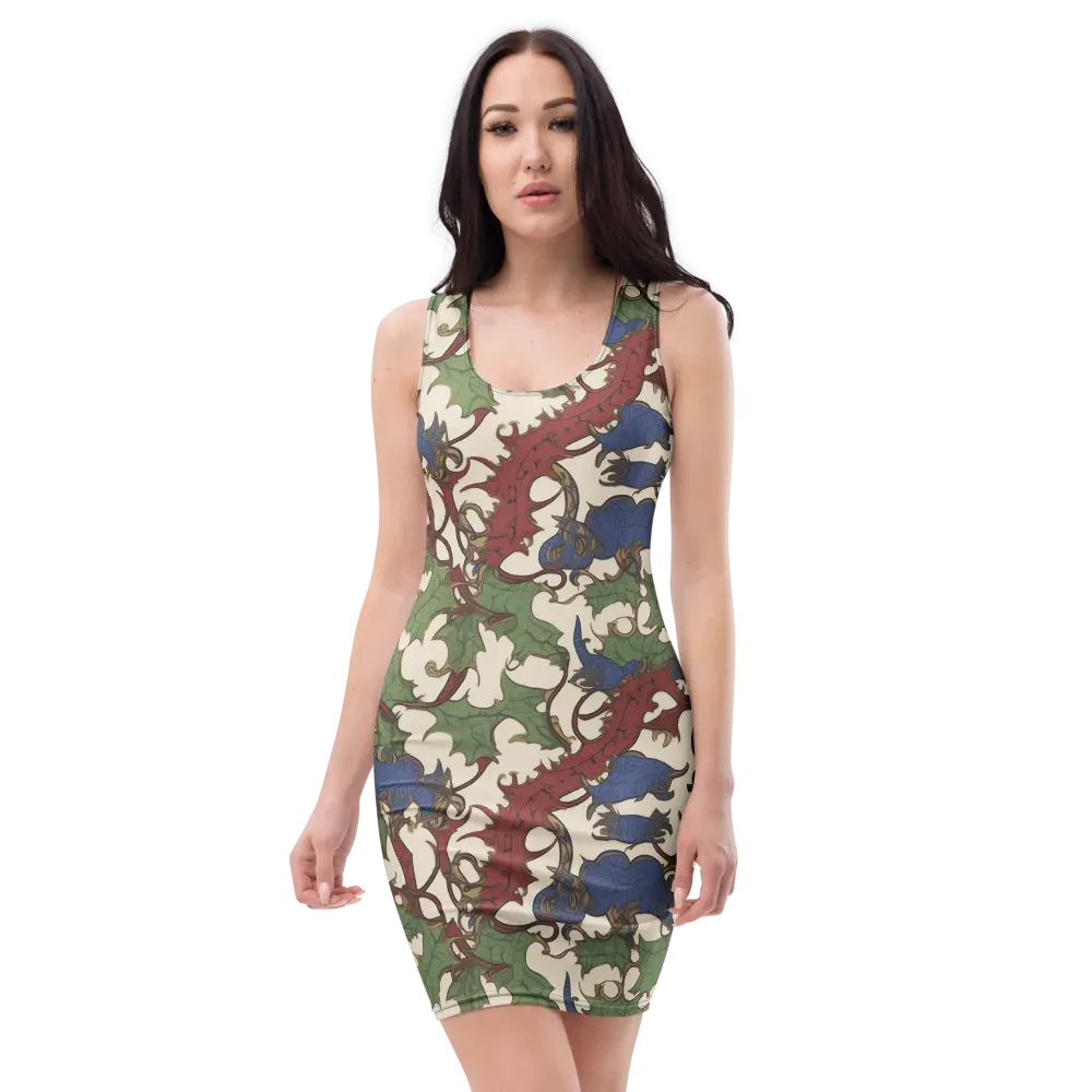 Verdant Wyverns on Bodycon Dress — Front
