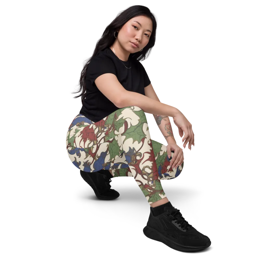 Verdant Wyverns on Leggings with Pockets — Right Front