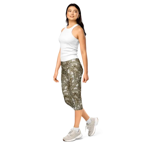 Sepia Tangle on a Capri Leggings