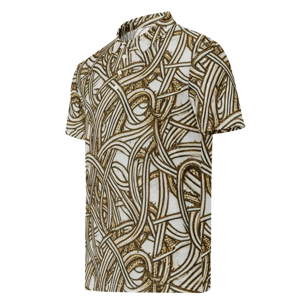 Sepia Tangle on Men's Slim Fit Polo Shirt — Left Front