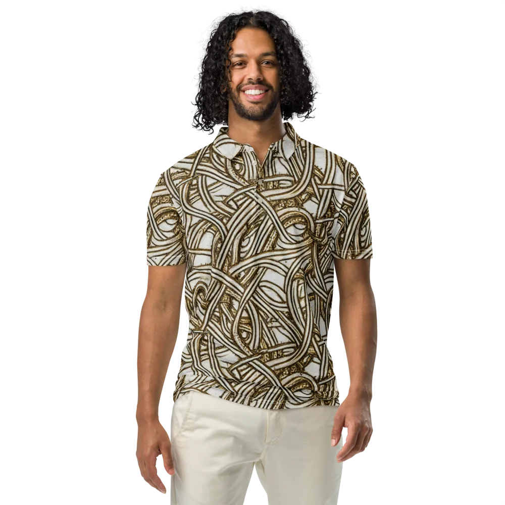 Sepia Tangle on Men's Slim Fit Polo Shirt — Front