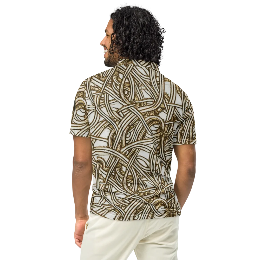 Sepia Tangle on Men's Slim Fit Polo Shirt — Back