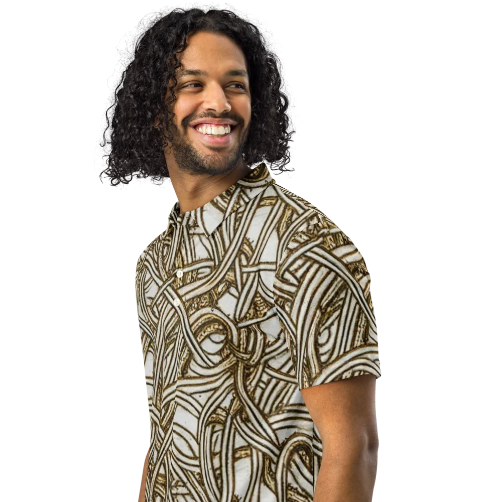 Sepia Tangle on Men's Slim Fit Polo Shirt — Left Front