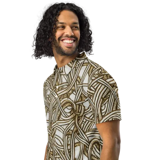 Sepia Tangle on a Men's Slim Fit Polo Shirt
