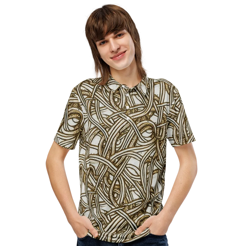 Sepia Tangle on Men's Slim Fit Polo Shirt — Front
