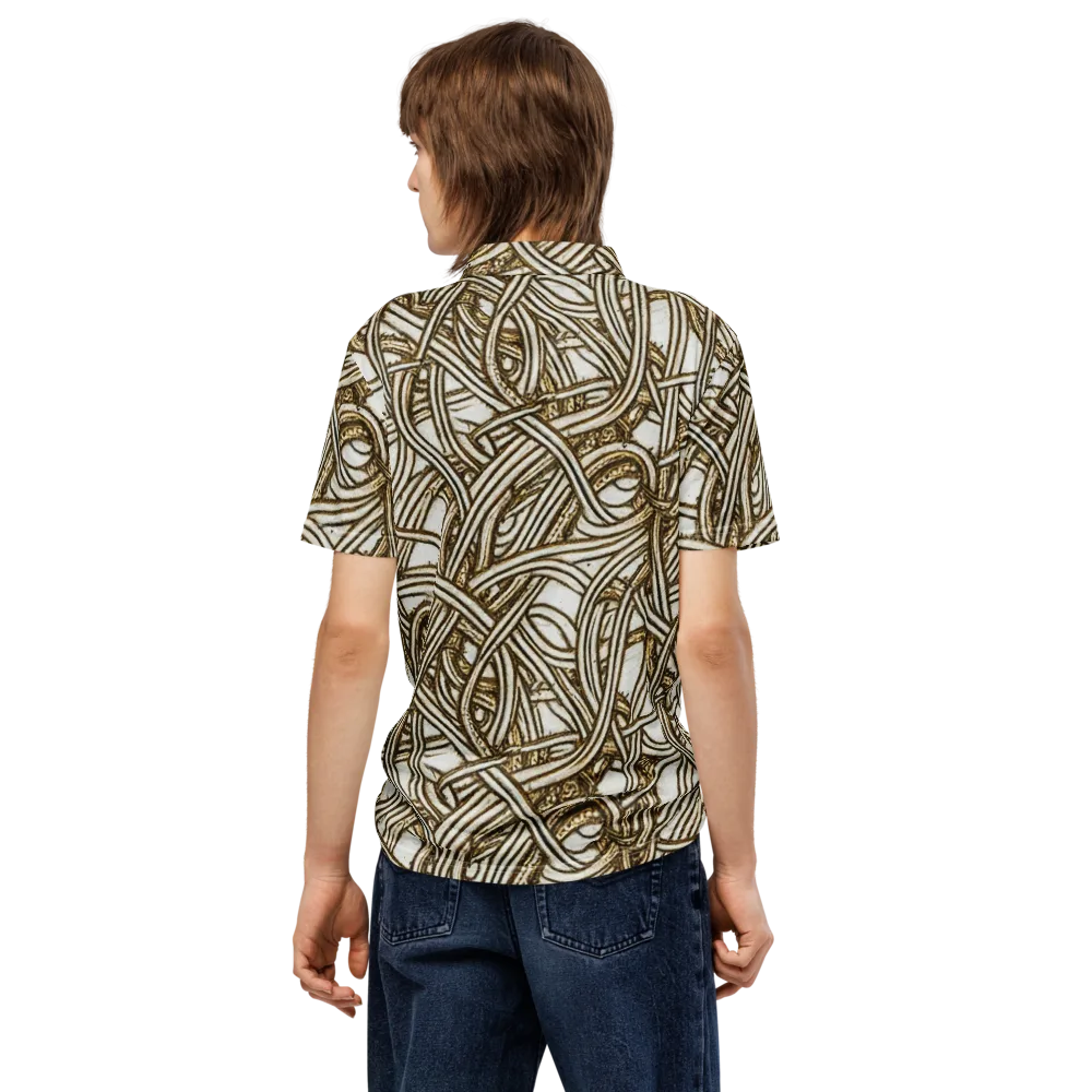 Sepia Tangle on Men's Slim Fit Polo Shirt — Back