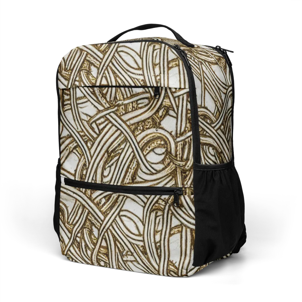 Sepia Tangle on Utility Backpack — Left Front