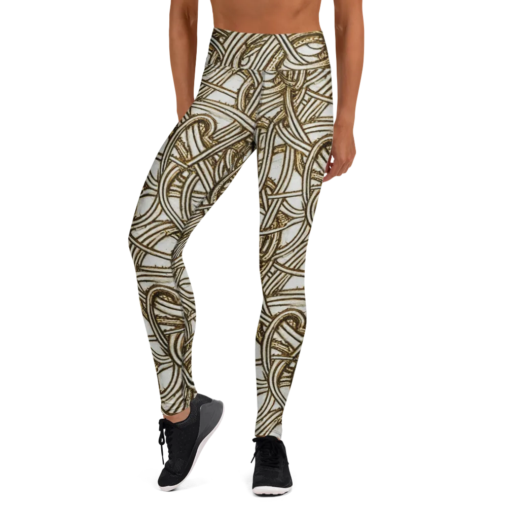Sepia Tangle on Yoga Leggings — Front