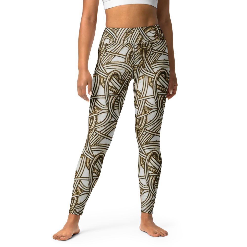 Sepia Tangle on Yoga Leggings — Front