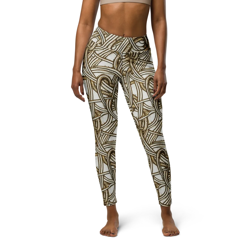 Sepia Tangle on Yoga Leggings — Front