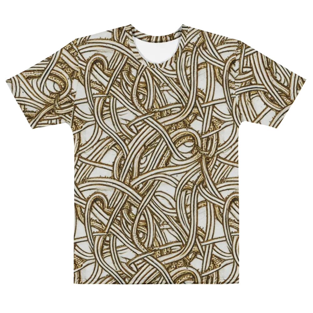 Sepia Tangle on Men's Cotton Crew Neck T-Shirt — Front