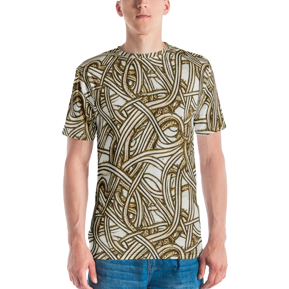 Sepia Tangle on Men's Crew Neck T-Shirt — Front