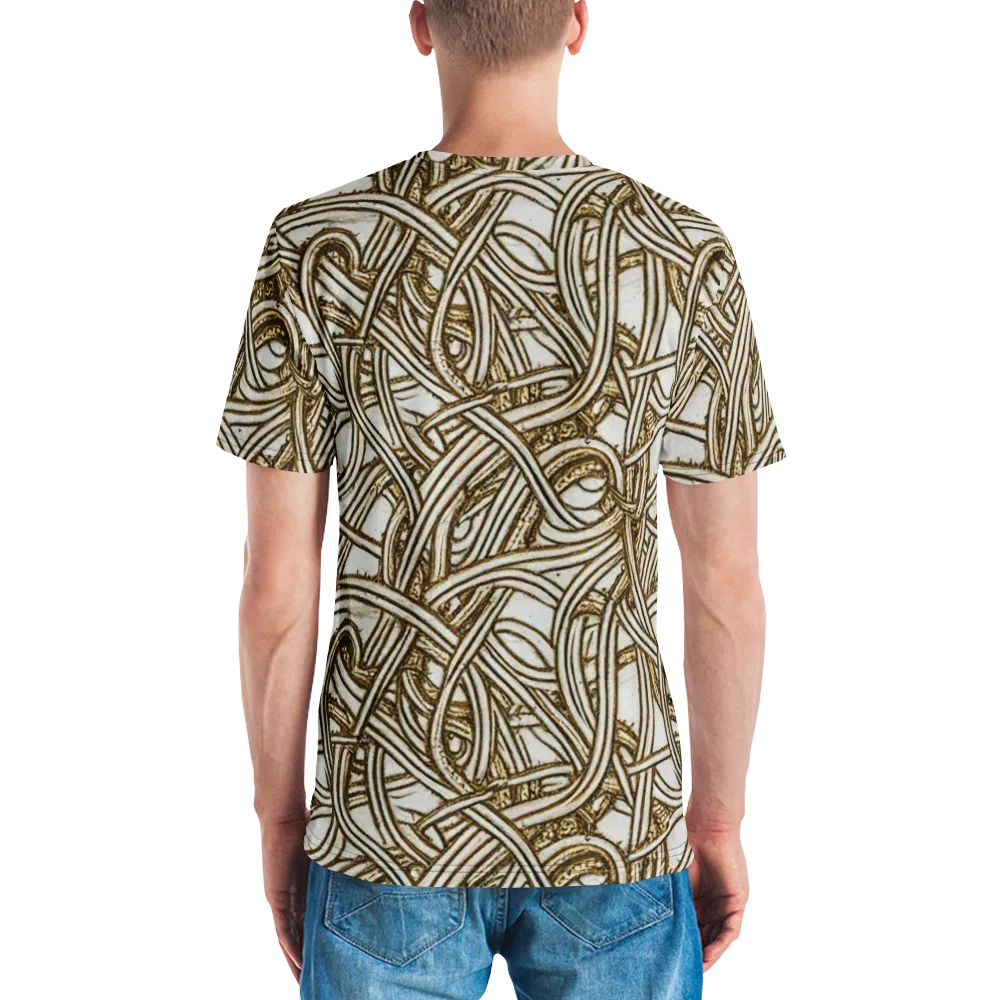 Sepia Tangle on Men's Crew Neck T-Shirt — Back