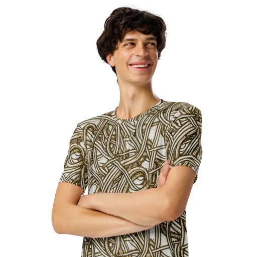 Sepia Tangle on a Men's Crew Neck T-Shirt