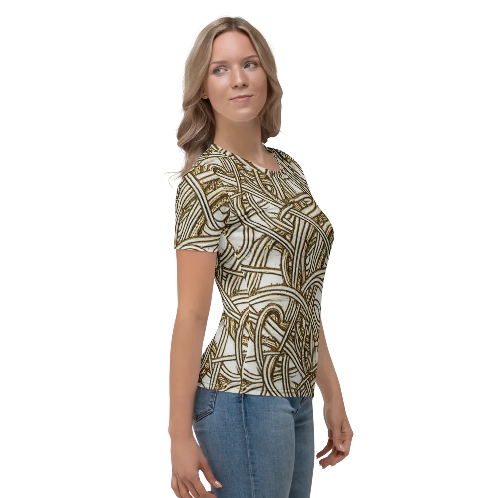 Sepia Tangle on Women's Crew Neck T-Shirt — Right