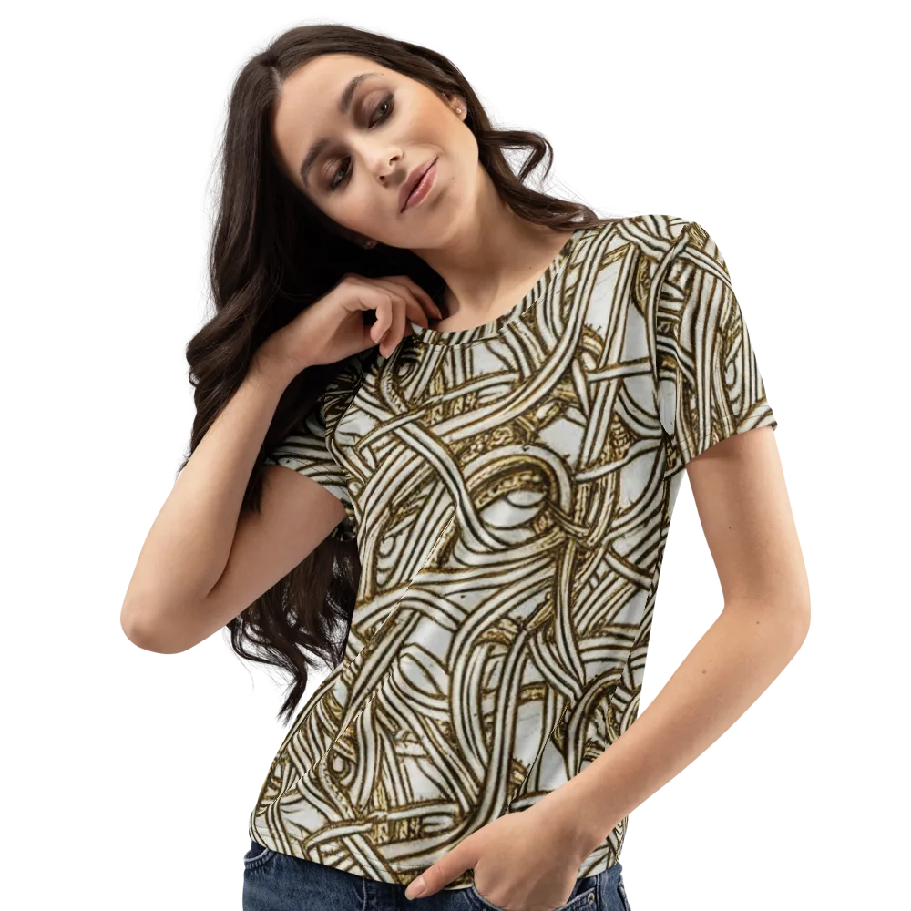 Sepia Tangle on Women's Crew Neck T-Shirt — Left Front