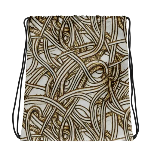 Sepia Tangle on a Drawstring Bag