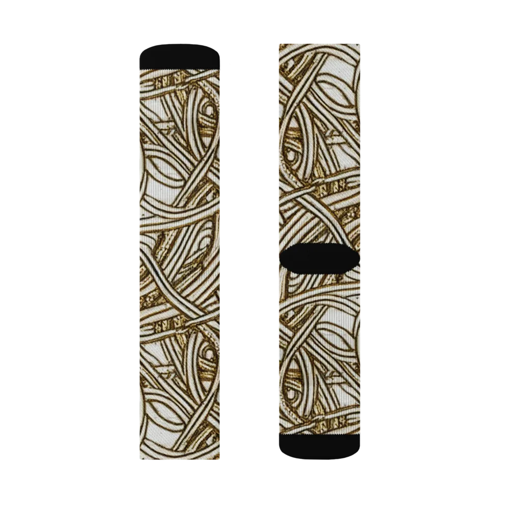 Sepia Tangle on Socks — Left Sock