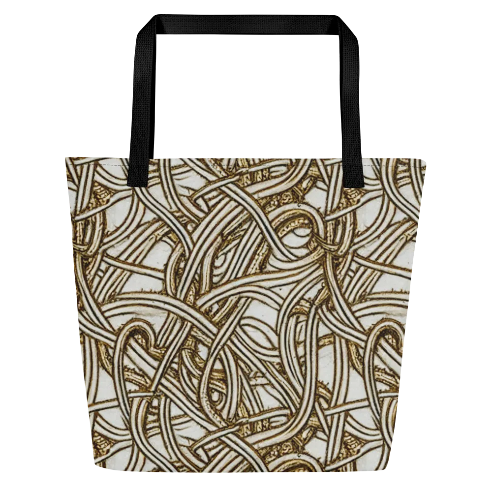 Sepia Tangle on Large Tote Bag W/ Pocket — Front