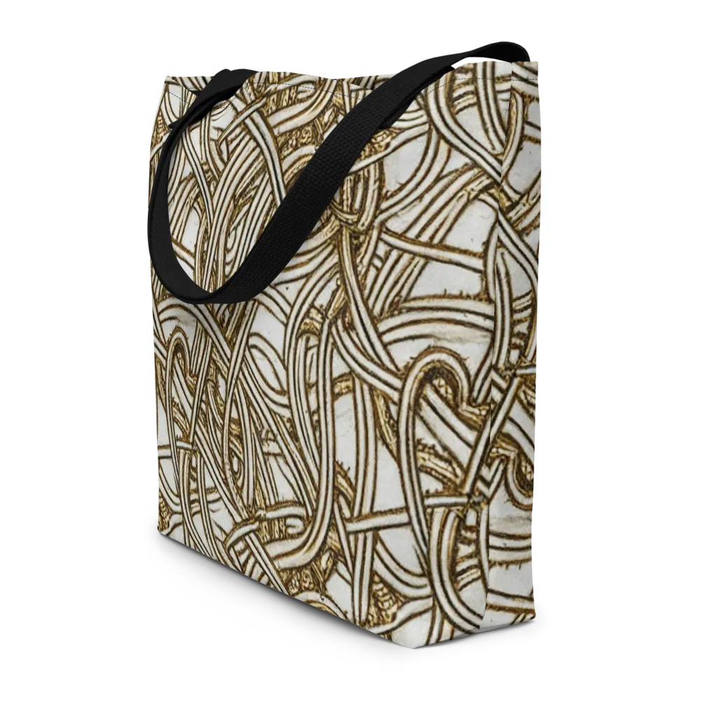 Sepia Tangle on Large Tote Bag W/ Pocket — Front