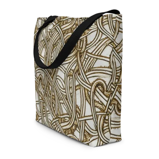 Sepia Tangle on a Large Tote Bag W/ Pocket
