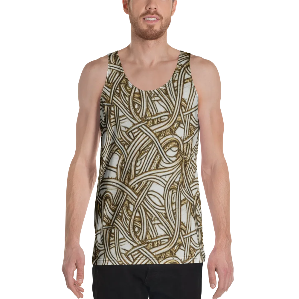 Sepia Tangle on Men's Tank Top — Front