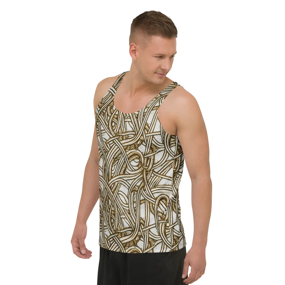 Sepia Tangle on Men's Tank Top — Left Front