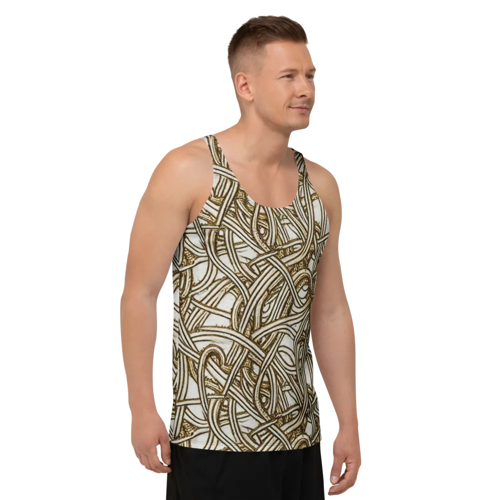 Sepia Tangle on Men's Tank Top — Right Front