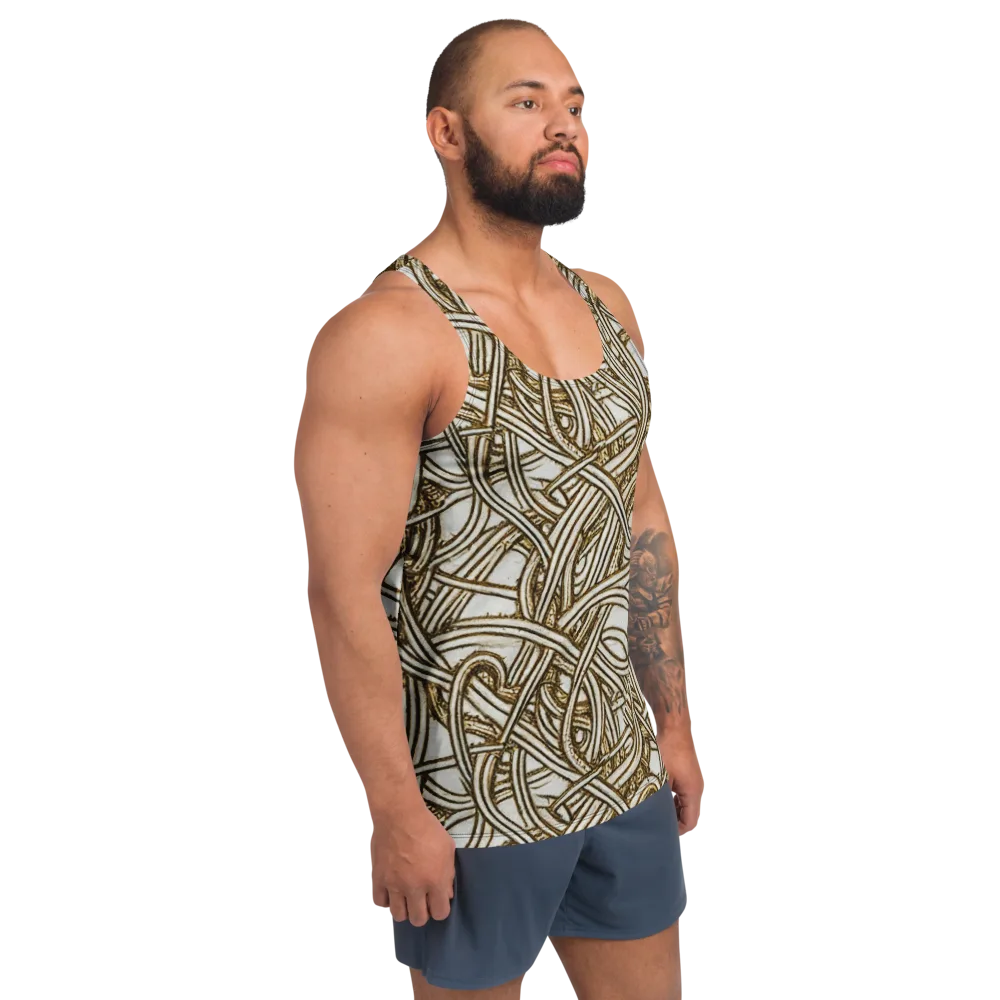 Sepia Tangle on Men's Tank Top — Right Front