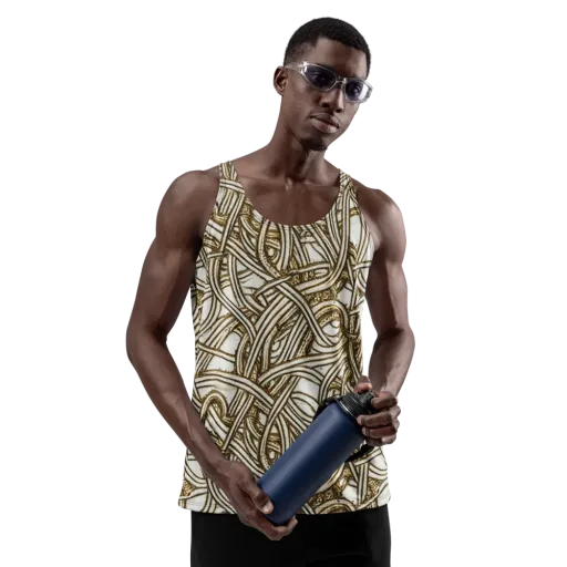 Sepia Tangle on a Men's Tank Top