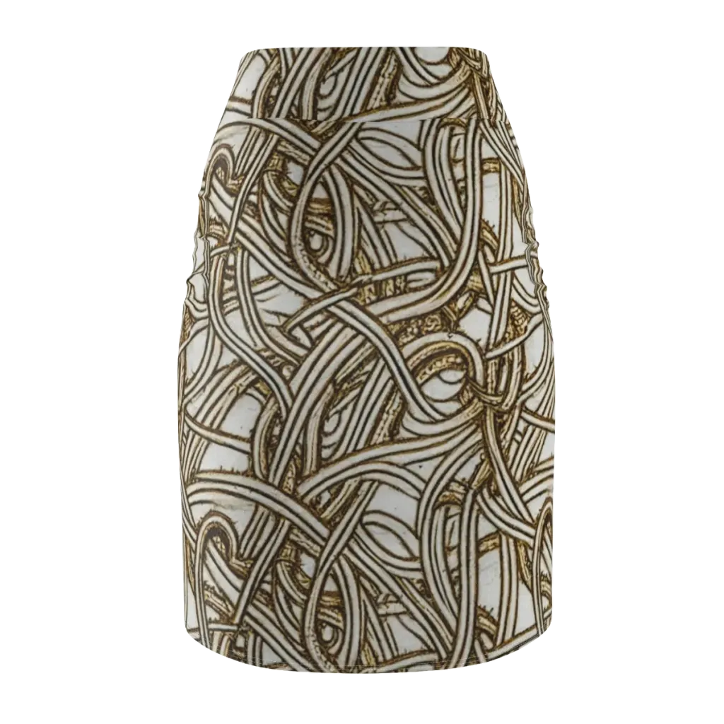 Sepia Tangle on Pencil Skirt — Back
