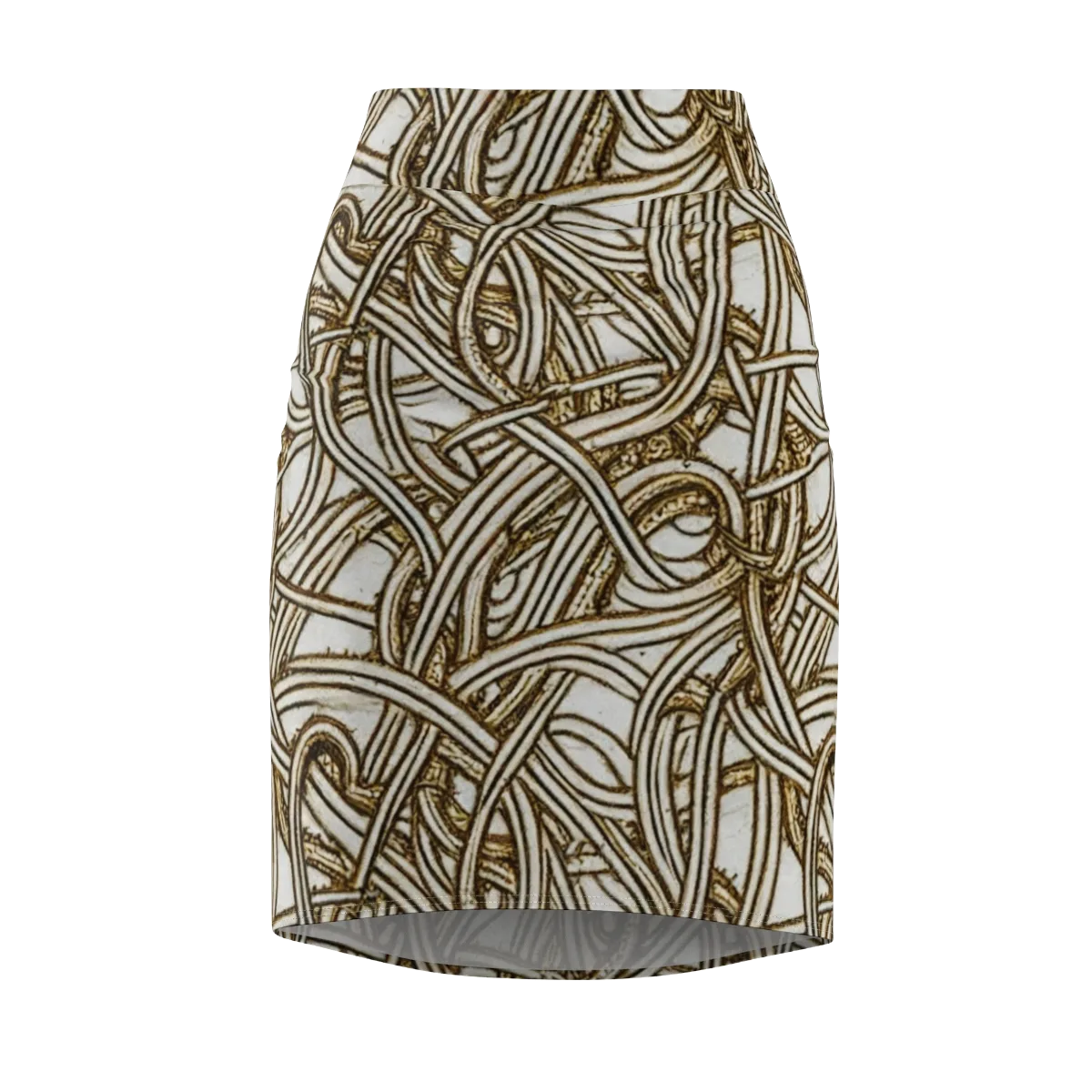 Sepia Tangle on Pencil Skirt — Front