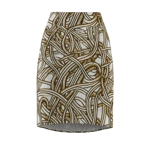 Sepia Tangle on a Pencil Skirt