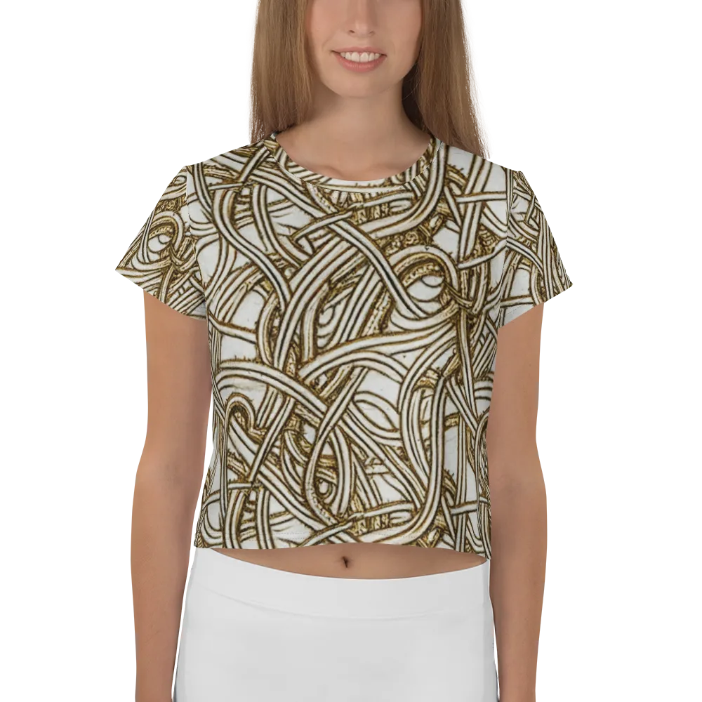 Sepia Tangle on Crop Tee — Front