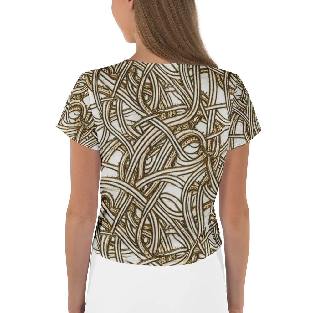 Sepia Tangle on Crop Tee — Back