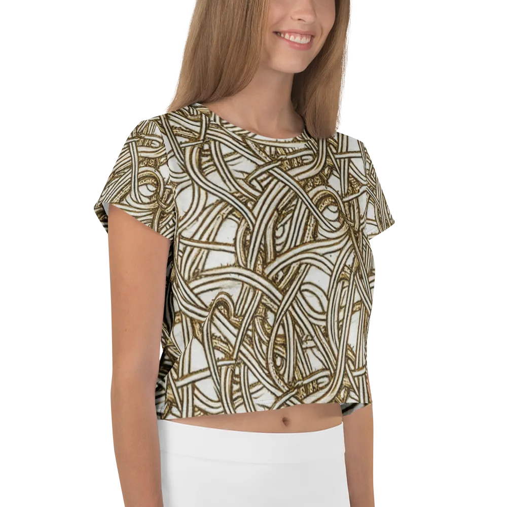 Sepia Tangle on Crop Tee — Right