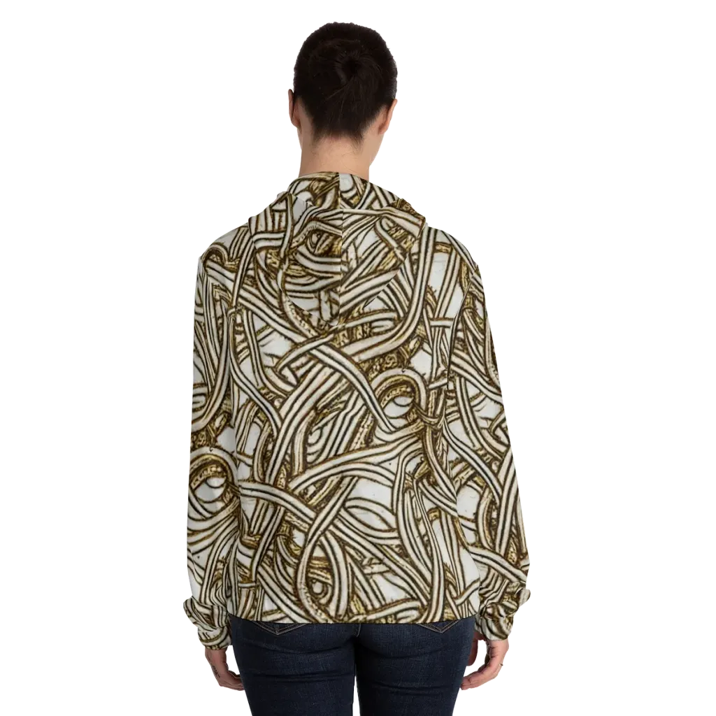 Sepia Tangle on Women's Full-Zip Hoodie — Back On Person