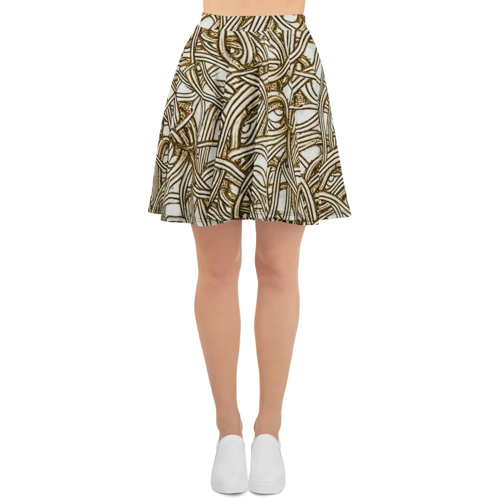 Sepia Tangle on Skater Skirt — Front