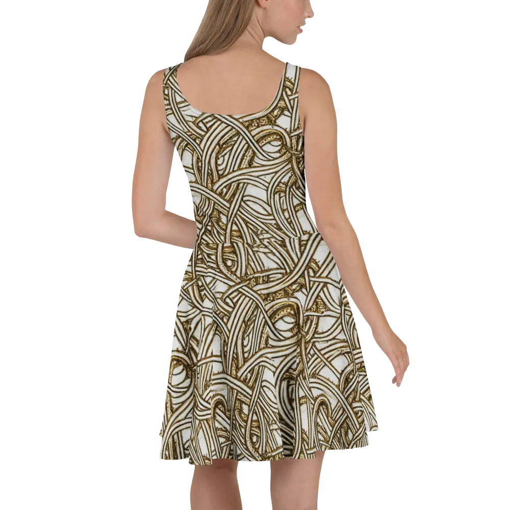 Sepia Tangle on Skater Dress — Back