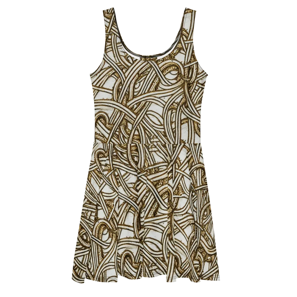 Sepia Tangle on Skater Dress — Front